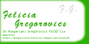 felicia gregorovics business card